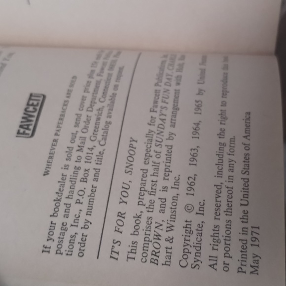 It's for you, Snoopy Vintage Paperback 1971 - Picture 4 of 8